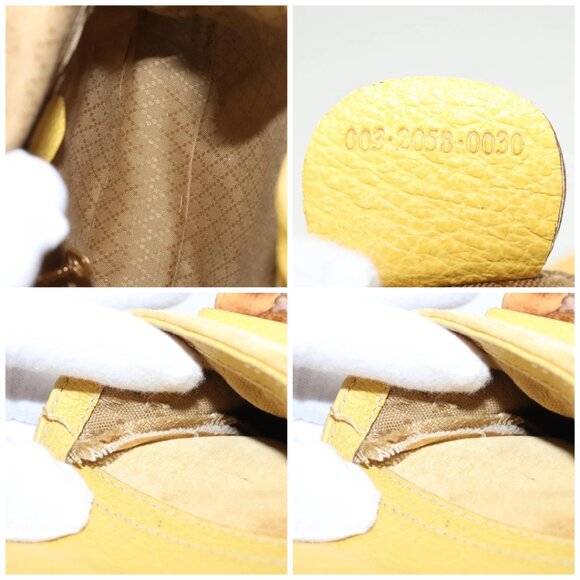 GUCCI Bamboo Backpack Suede Leather Yellow Gold 003 2058 0030 Auth bs19589 main image 15